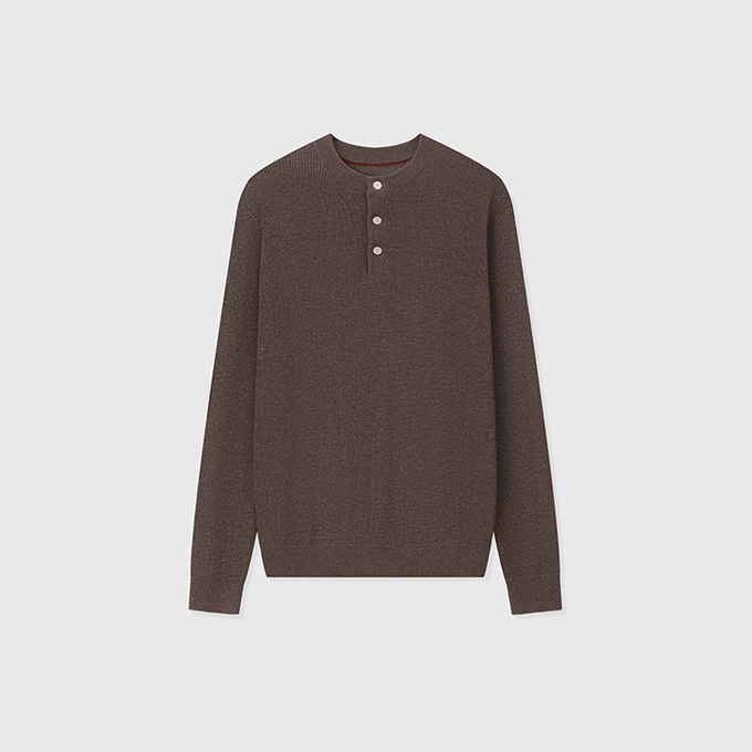 brunello cucinelli ribbed henley knit sweater